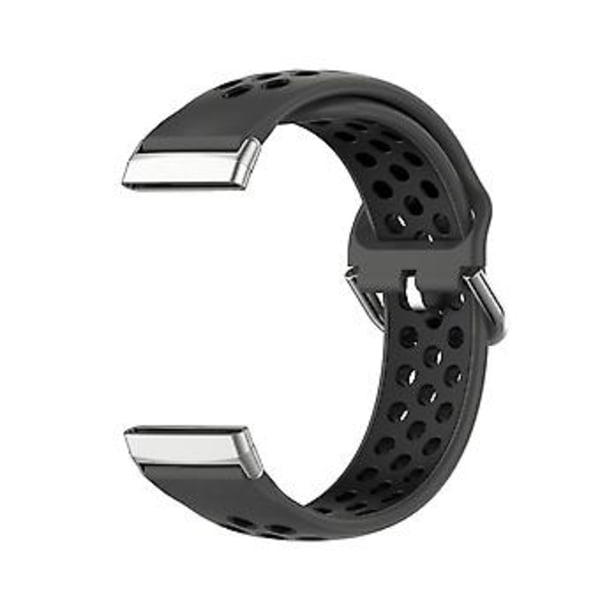 Kaksiväriinen silikoniranneke Fitbit Versa 3:lle (Musta Musta)