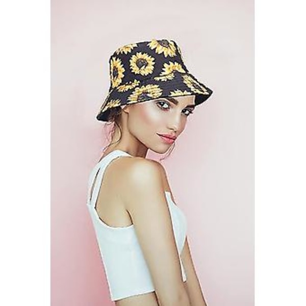Arogheiz Spandau Hat til Kvinder Dobbeltsidet Solhat Reversibel Blomster Frugt Print Fiskerhat til Rejser Strand Fiskeri Pool