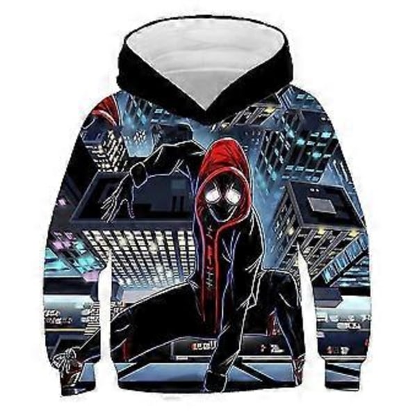 Barn 3D Tecknad Spiderman Tryckta Huvtröjor Höst Vinter Långärmad Huvtröja Tröja Toppar Present -NMAOV(5-6 År D)