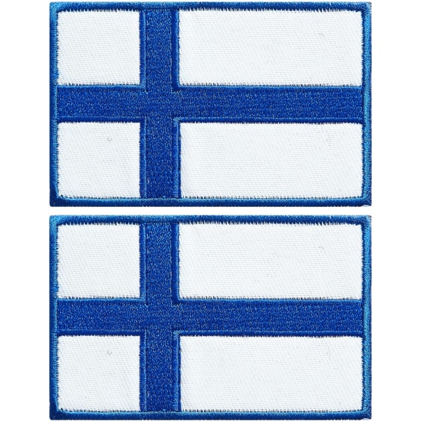 2-pack broderade flagglappar från Finland, finska flaggor,