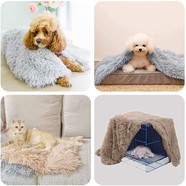 Hunde tæppe, Fluffy Plush Hunde Kat Tæppe, Blødt og varmt kæledyrstæppe