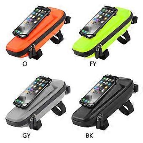 6,5 Tommer Cykel Telefonbeslag Taske Cykling Telefon Toprør Ramme Opbevaring (Fluorescerende Gul)