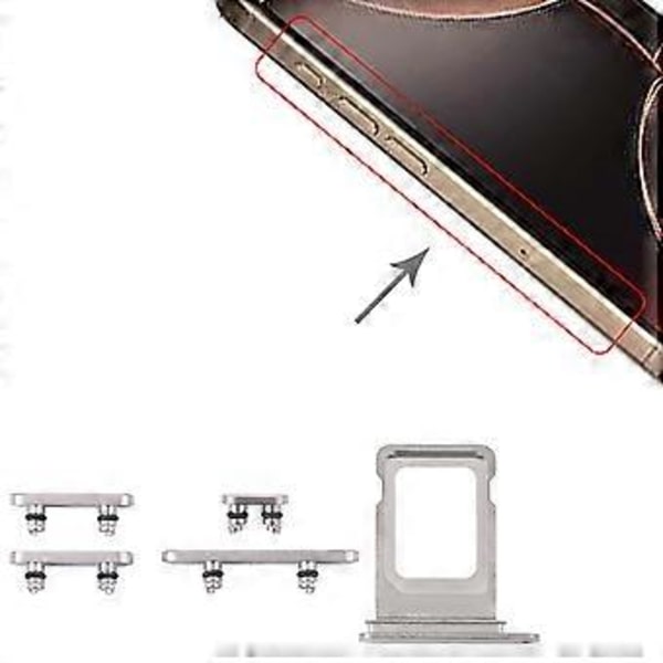 iPhone 16 Pro:lle Alkuperäinen SIM + SIM-korttilokero + Sivunäppäimet (Valkoinen)