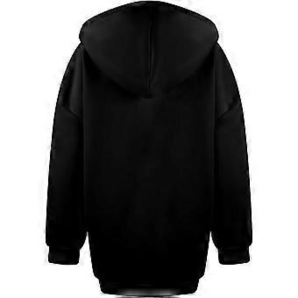 Dam Zip Up Hoodies Y2k långa Sweatshirts (3XL Svart)