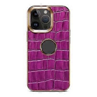 Denior Krokodille-Tekstureret PU-Etui til iPhone 12 Pro Max (Lilla)