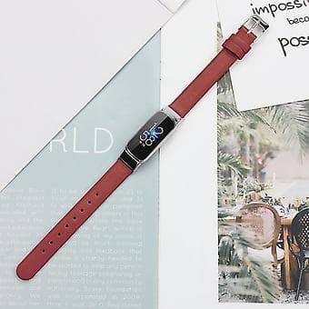Læderurrem til Fitbit Luxe S (Rød)