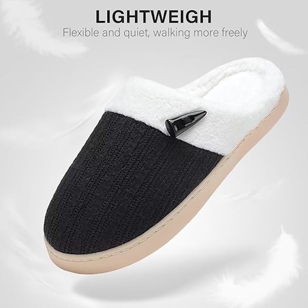 Damestoffler Myke Lett Hjemmesko Slip-on Minnefoam Sovesko Innendørs Utendørs Hjemmesko med Myk Terry Fôr (40-41)