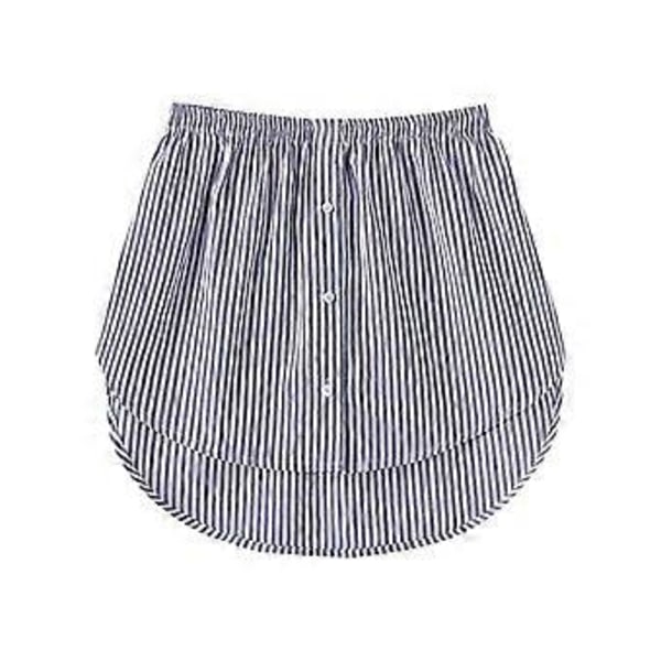 Skjortförlängare för Kvinnor Justerbar Lagerlook Falsk Topp Nedre Kant Skjorta Halvlång Kjol S-2XL (XXL Blå Vit)