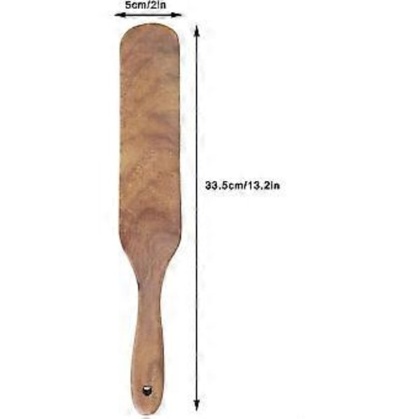 33,5 cm Teak Træ Spurtle - Varmebestandig Slidske til Madlavning (Enkelt Enhed)