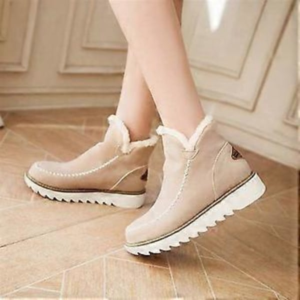 1 Par Klassiska Halkfria Ankel Uggs för Kvinnor Svart Bomull 1 Par Varma Snökängor Mikrofleecefoder (39 svart)