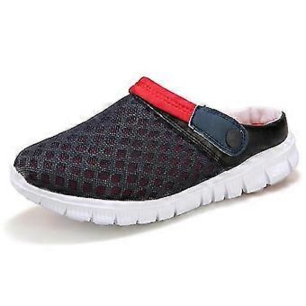 hmwy-herre dame hjemmesko træsko mules sandaler flip flop sko (40 Blå Rød)