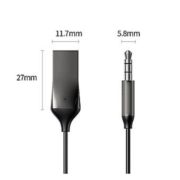 5.0 AUX Audio Adapter Kabel Bil 3.5mm Jack Musik Håndfri Bluetooth Modtager( )