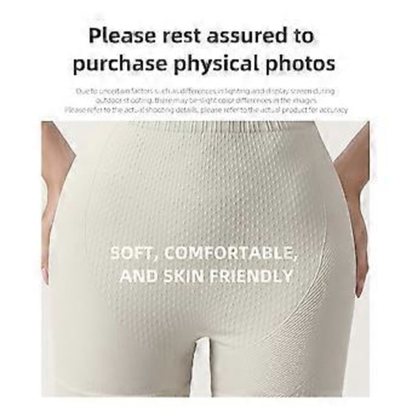Naisten jooga korkeavyötäröiset shortsit, ryppyinen takapuolen kohotus, kuntosalishortsit (XL Beige)