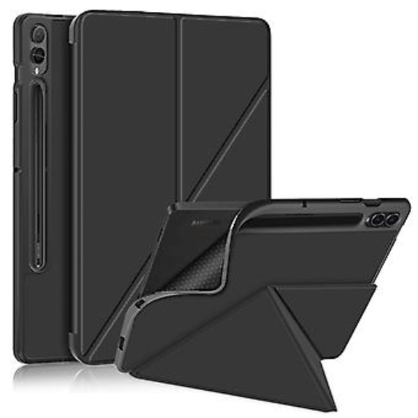 Monipuolinen taittuva nahkainen tabletikotelo Samsung Galaxy Tab S9:lle (Musta)