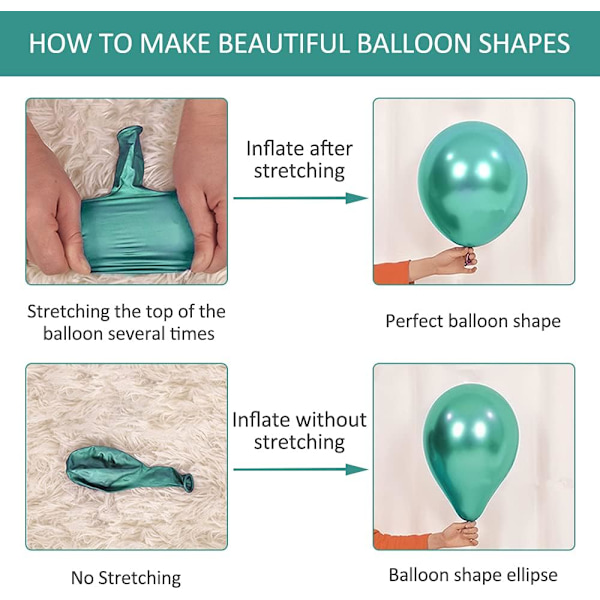 50 balloner krom glans helium balloner tykke latex balloner