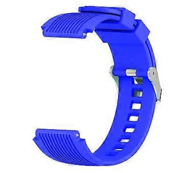 20mm 22mm Silikone Metal Spænde Urrem Bånd Kompatibel Samsung Gear S4 S3 2 S380 (22mm Kongeblå)
