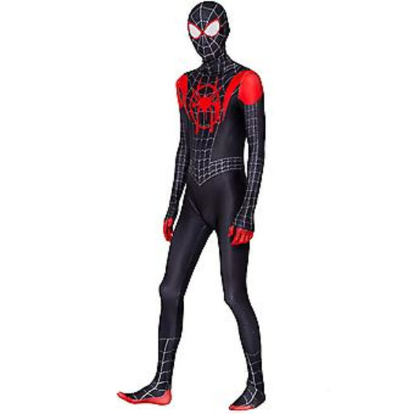 Miles Spider-Man 3D Zentai Helkropp Spandex Kostym Herrar Superhjälte Jumpsuit Halloween Karneval Cosplay Festkläder (190 )