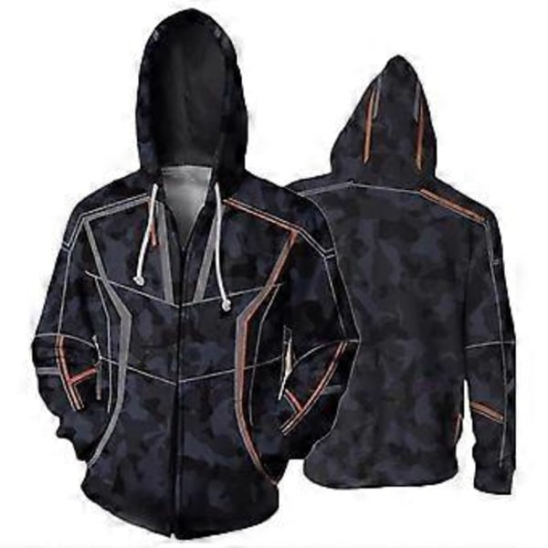Marvel Avengers 4 Endgame Iron-man Tony Stark Kostume Mænd Voksen Lynlås Casual Hættetrøje Jakke Hættetrøje Sweatshirt Frakke Sports Overtøj -NMAOV( M)