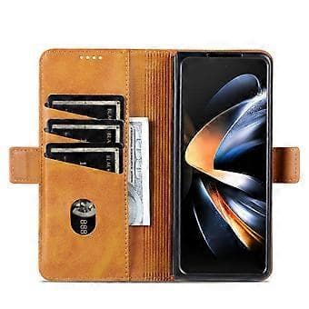 AZNS för Samsung Galaxy Z Fold5 5G PU-läder plånboksfodral Flip Folio Stativ Telefonfodral (Stil D)