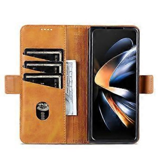 AZNS Plånboksfodral i PU-läder för Samsung Galaxy Z Fold5 5G, Flip Folio Stativ Telefonfodral (Stil D)