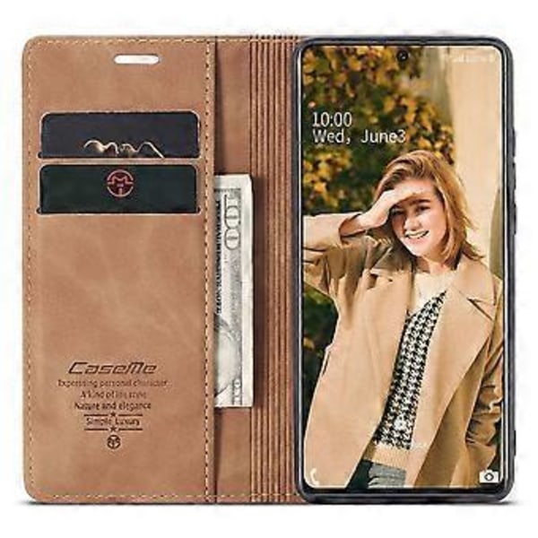CASEME 013 Series Flip Wallet Läder Telefonfodral för Samsung Galaxy A71 (Stil D)