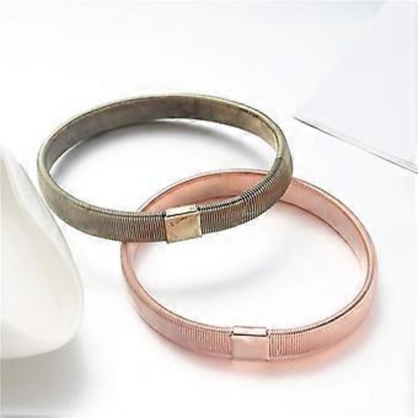 Herr Metall Stretch Armband Metall Stretch Armband Ärm (roséguld, 2 stycken)