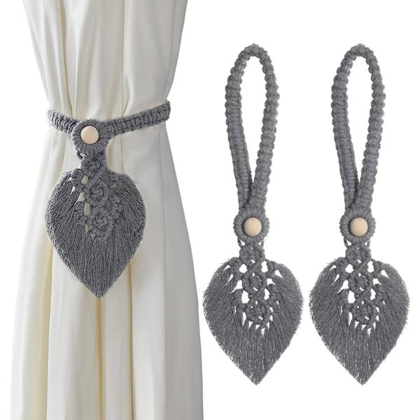 2 kpl (harmaa) Bohemian Leaf Curtain Tiebacks Curtain Tiebacks C
