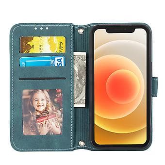 Prässattu nahkakotelo iPhone 15 Pro Maxille (Tummanvihreä)