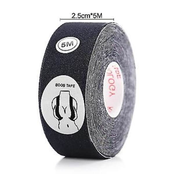 Brösttejp Nippelskydd Bröstkudde Booby Lift Push Up Axelbandslös Osynlig Sticker (S-2.5CM x 5.0M Svart)
