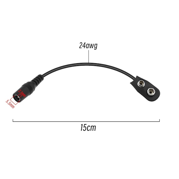 10 st DC 9V strömkablar för gitarr-effekter Kompatibla med de flesta gitarr-effekt-enheter DC-strömkabel
