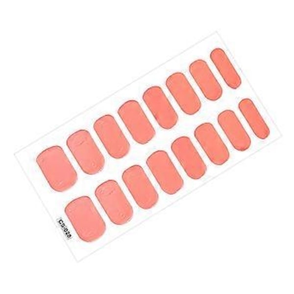 Nageldekaler Nagelstickers Enfärgad Enkel Användning Dekor DIY Hela Omslag Manikyr Tips Nagellacksremsor Nagelkonst för Hushåll (Hudrosa)