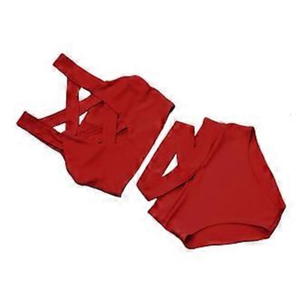 Sommar Sexig Bikini Baddräkt Tvådelad Snörning Sexig Bikini Baddräkt Strand Baddräkt (M röd)