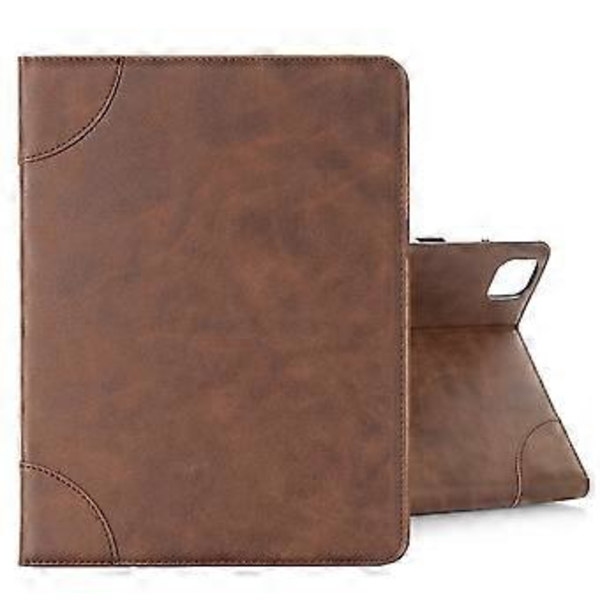 Retro Bokläderfodral för iPad Pro 13 2024 (Kaffe)