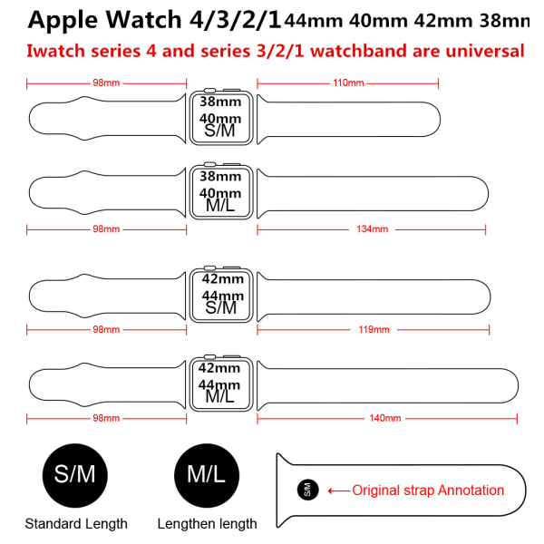 Musta 42/44/45mm, silikoninen urheiluranneke ja Apple Watch -ranneke