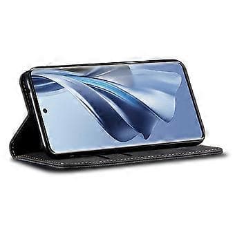 För Samsung Galaxy S23 FE Jeans Tyg Textur Plånboksfodral PU Läder Stativ Telefonfodral (Stil D)