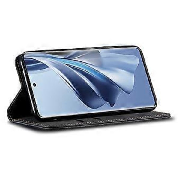 Til Samsung Galaxy S23 FE Jeans Kludtekstur Pungetui PU Læder Stativ Telefon Cover (Style D)