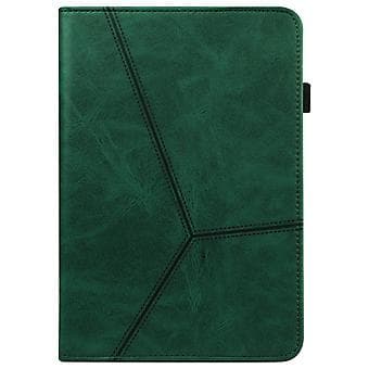 Randig Läderfodral för Xiaomi Redmi Pad SE (Grön)