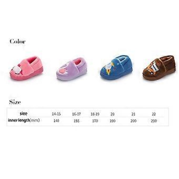 Halkfria Vintertofflor för Barn Unisex Tryck Plyschtofflor brun, 22