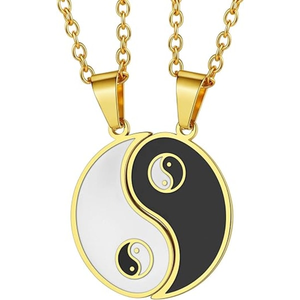 Ruostumattomasta teräksestä valmistettu Yin Yang -kaulakoru miehille, naisille ja teineille, taolaisen symbolin