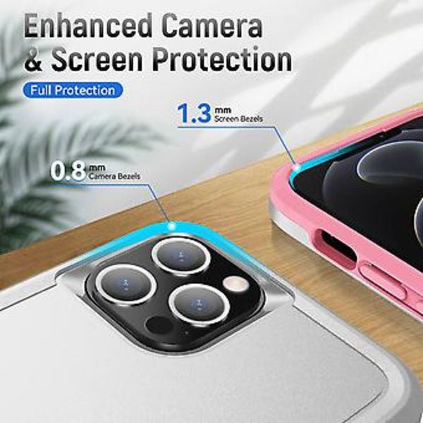 PC + TPU iskunkestävä kotelo iPhone 13 Pro:lle (Valkoinen)
