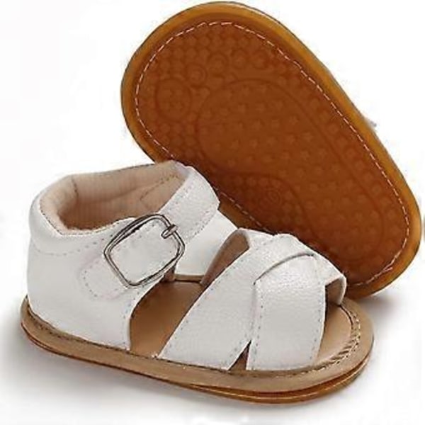 Baby Flickor Glittriga Rosettsandaler Premium Mjuk Halkfri Gummisula, 0-6 månader 11cm