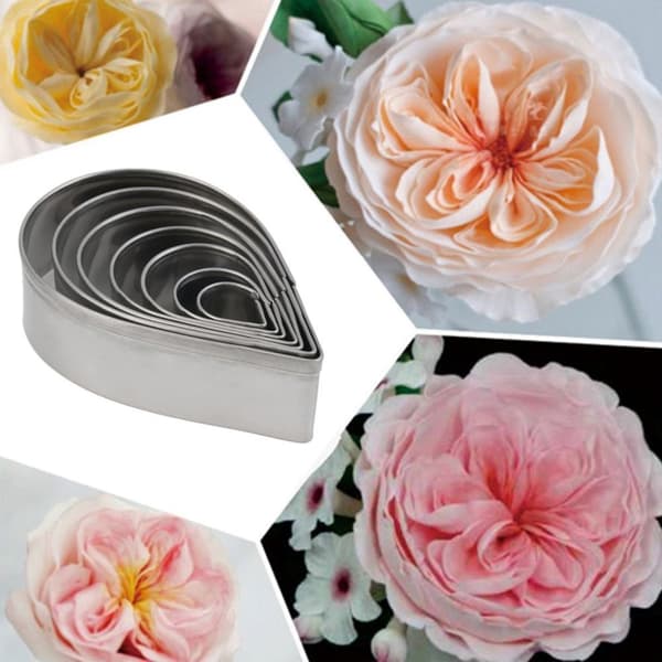7 st/set droppformad kakform mini metall 3D fondantform