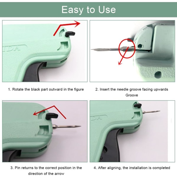 Textiletikettpistol, prisetikettpistol, etikettpistol för kläder, etikettpistol, för basarkläder Strumpor Hattar Re