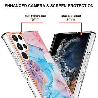 Elektroplettering TPU-etui til Samsung Galaxy S22 Ultra 5G (Blå)