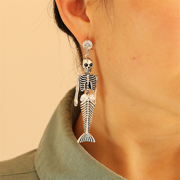 Dangle-øreringe med leddskjelett for kvinner - Halloween-kostyme
