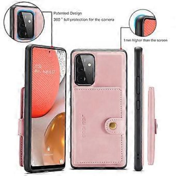 Retro Magnetisk Avtakbar Etui For Samsung Galaxy A72 5G (Rosa)