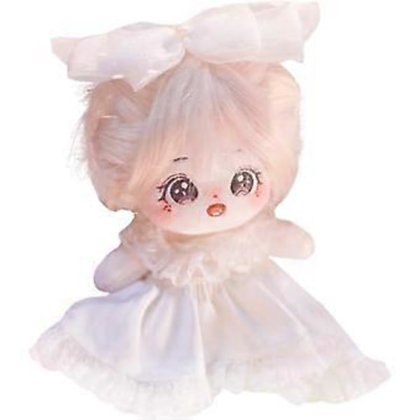 20cm Plyschdocka Flicka Naken Humanoid Fylld Kropp utan Attribut 8\" Normal Kropp Bärbar Kläder Klä upp Presenter (a-20-med Skelett)