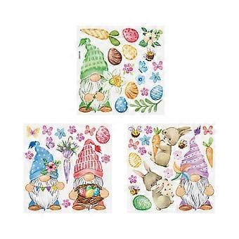 3 stk. Påskeklistremerker Gnome Mønsterdesign Egg Elementer Påske Hjem Dekaler