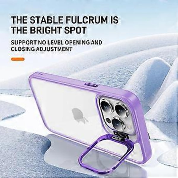 Mobilfodral för iPhone 15 Pro Max med Linsram, Stativ, TPU+Akryl, Anti-Fall (Stil B)