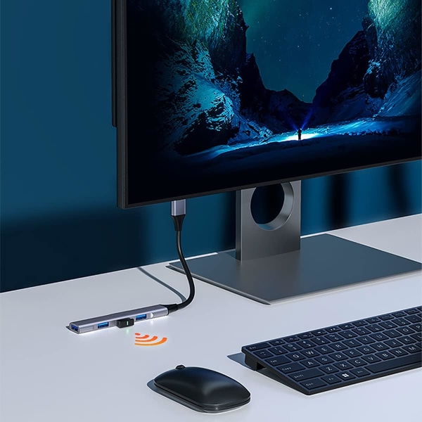 USB C Hub - 4 i 1 Multi USB-port per PC Docking Station Hub USB C til USB